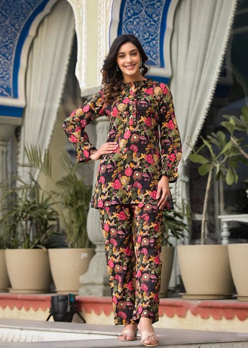 Black Printed Co-Ord Set