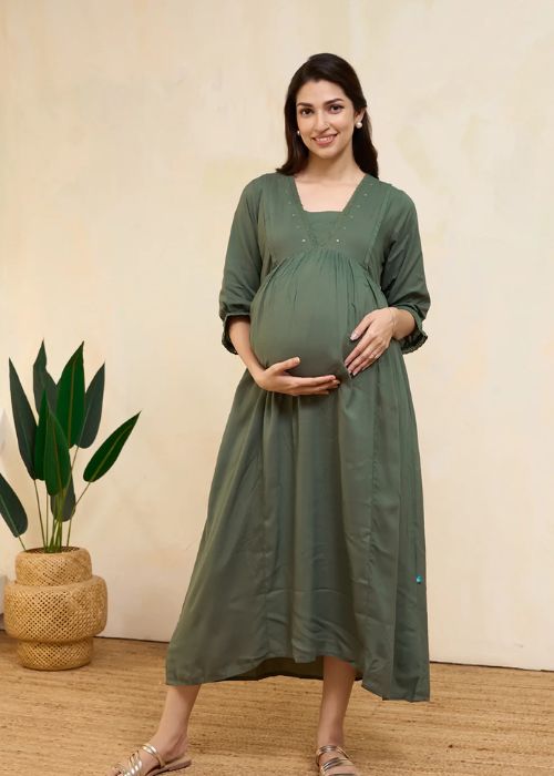 Embellished Maternity Dress